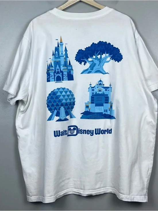 Disney Parks Men's 4 Park ICON Graphic Print Organic Cotton Tee Shirt Size XXL - Picture 2 of 15